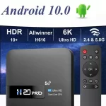 Boom-Botier Smart TV H20PRO, WiFi 6, Android 10, 6K, 4K, lecteur multimdia 3D, dcodeur 2.4 P trs rapide, WiFi 1080G et 5G